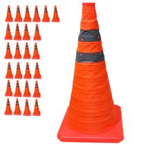 Cone Retratil Sinalizador Transito Kit 26 Uni Trafego Obra Rodovia Baliza Segurança Estrada Dobravel Portatil Flexivel Cone Retratil Sinalizador Transito Kit 26 Uni Trafego Obra Rodovia Baliza Segurança Estrada Dobravel Portatil Flexivel