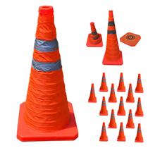 Cone Retratil Viario Kit 14 Uni Sinalizador Portatil Estrada Segurança Dobravel Obra Flexivel Rodovia Estacionamento Cone Retratil Viario Kit 14 Uni Sinalizador Portatil Estrada Segurança Dobravel Obra Flexivel Rodovia Estacionamento