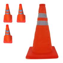 Cone Retratil Viario Kit 3 Sinalizador Portatil Obra Estrada Segurança Dobravel Flexivel Baliza Rodovia Estacionamento Cone Retratil Viario Kit 3 Sinalizador Portatil Obra Estrada Segurança Dobravel Flexivel Baliza Rodovia Estacionamento