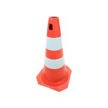 Cone Rigido Pintado 75cm Laranja E Branco - Plastcor