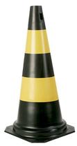 Cone Rigido Pintado 75cm Preto E Amarelo - Plastcor
