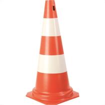 Cone Rigido Plastcor Plastico Laranja/Branco 50Cm