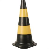 Cone Rigido Plastcor Plastico Preto/Amarelo 50Cm 700.01304