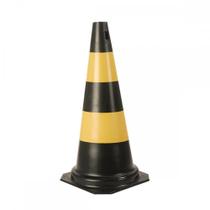 Cone Rigido Plastcor Plastico Preto/Amarelo 75Cm 70000505