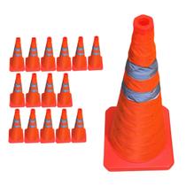 Cone Rodovia Retratil Transito Kit 15 Uni Flexivel Segurança Estrada Rua Emergencia Dobravel Alerta Obra Sinalizaçao Cone Rodovia Retratil Transito Kit 15 Uni Flexivel Segurança Estrada Rua Emergencia Dobravel Alerta Obra Sinalizaçao