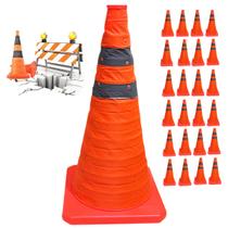Cone Segurança Portatil Kit 24 Uni Retratil Sinalizador Transito Aviso Acidente Estacionamento Estrada Rodovia Rua Cone Segurança Portatil Kit 24 Uni Retratil Sinalizador Transito Aviso Acidente Estacionamento Estrada Rodovia Rua