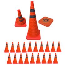 Cone Segurança Portatil Sinalizador Kit 19 Uni Retratil Transito Aviso Acidente Estacionamento Estrada Rodovia Rua Cone Segurança Portatil Sinalizador Kit 19 Uni Retratil Transito Aviso Acidente Estacionamento Estrada Rodovia Rua