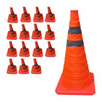 Cone Segurança Retratil Dobravel Kit 15 Uni Flexivel Alerta Obra Rodovia Estrada Sinalizaçao Emergencia Estacionamento
