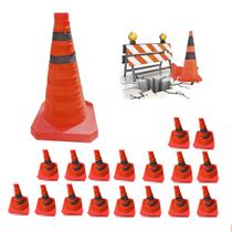 Cone Segurança Retratil Dobravel Kit 17 Uni Flexivel Alerta Obra Rodovia Estrada Sinalizaçao Emergencia Estacionamento Cone Segurança Retratil Dobravel Kit 17 Uni Flexivel Alerta Obra Rodovia Estrada Sinalizaçao Emergencia Estacionamento