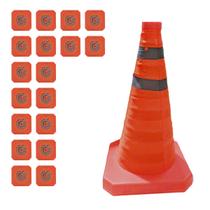 Cone Segurança Retratil Kit 18 Uni Rodovia Sinalizaçao Obra Estrada Rua Dobravel Flexivel Estacionamento Balizador Cone Segurança Retratil Kit 18 Uni Rodovia Sinalizaçao Obra Estrada Rua Dobravel Flexivel Estacionamento Balizador
