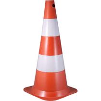 Cone Sinalização 75Cm Branco E Laranja Em Polietileno Vonder