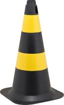 Cone sinalização 75cm preto/amararelo polietileno - Vonder