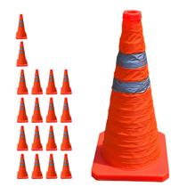 Cone Sinalizaçao Kit 18 Uni Retratil Flexivel Estrada Dobravel Alerta Obra Rodovia Segurança Emergencia Estacionamento Cone Sinalizaçao Kit 18 Uni Retratil Flexivel Estrada Dobravel Alerta Obra Rodovia Segurança Emergencia Estacionamento