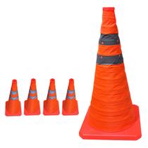 Cone Sinalizaçao Kit 4 Uni Retratil Portatil Dobravel Flexivel Obra Balizador Segurança Estrada Rodovia Estacionameto Cone Sinalizaçao Kit 4 Uni Retratil Portatil Dobravel Flexivel Obra Balizador Segurança Estrada Rodovia Estacionameto