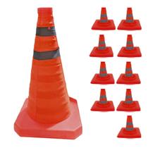 Cone Sinalizaçao Kit 9 Uni Retratil Portatil Dobravel Obra Transito Trafego Segurança Balizador Emergencia Construçao Cone Sinalizaçao Kit 9 Uni Retratil Portatil Dobravel Obra Transito Trafego Segurança Balizador Emergencia Construçao