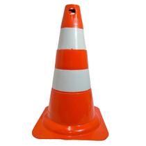 Cone Sinalização Laranja e Branco Rígido 50cm