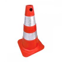Cone Sinalizacao Plastcor Flexivel 50Cm Laranja Refletivo