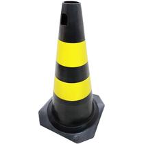Cone Sinalização Preto e Amarelo 50cm PLTZ Plastcor