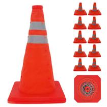 Cone Sinalizaçao Retratil Kit 10 Uni Estrada Trafego Obra Refletivo Portatil Dobravel Segurança Emergencia Balizador Cone Sinalizaçao Retratil Kit 10 Uni Estrada Trafego Obra Refletivo Portatil Dobravel Segurança Emergencia Balizador