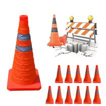Cone Sinalizaçao Retratil Kit 11 Uni Estrada Trafego Obra Refletivo Portatil Dobravel Segurança Emergencia Balizador Cone Sinalizaçao Retratil Kit 11 Uni Estrada Trafego Obra Refletivo Portatil Dobravel Segurança Emergencia Balizador