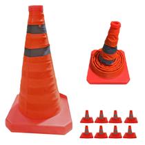 Cone Sinalizaçao Retratil Kit 8 Uni Flexivel Dobravel Portatil Alerta Aviso Seguranca Obra Baliza Estrada Rodovia Cone Sinalizaçao Retratil Kit 8 Uni Flexivel Dobravel Portatil Alerta Aviso Seguranca Obra Baliza Estrada Rodovia