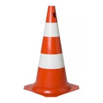 Cone Sinalização Segurança Pvc 50cm Laranja e Branco