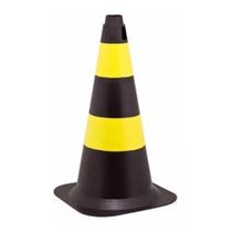 Cone Sinalização Segurança Pvc 50cm Preto e Amarelo