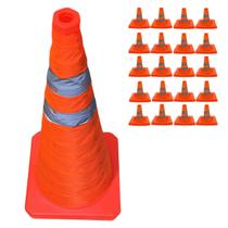 Cone Sinalizador Retratil Kit 20 Uni Portatil Dobravel Flexivel Segurança Obra Estacionamento Estrada Trafego Rodovia Cone Sinalizador Retratil Kit 20 Uni Portatil Dobravel Flexivel Segurança Obra Estacionamento Estrada Trafego Rodovia