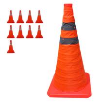 Cone Sinalizador Retratil Kit 9 Uni Portatil Dobravel Flexivel Segurança Obra Estacionamento Estrada Trafego Rodovia Cone Sinalizador Retratil Kit 9 Uni Portatil Dobravel Flexivel Segurança Obra Estacionamento Estrada Trafego Rodovia
