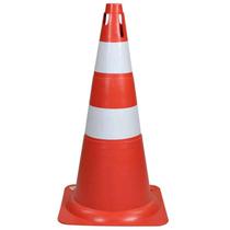 Cone sinalizador rígido branco e laranja - deltaplus wps1916