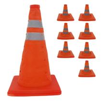 Cone Transito Obra Kit 7 Uni Portatil Retratil Sinalizador Dobravel Flexivel Estrada Rodovia Segurança Balizador Cone Transito Obra Kit 7 Uni Portatil Retratil Sinalizador Dobravel Flexivel Estrada Rodovia Segurança Balizador