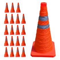 Cone Transito Portatil Kit 19 Uni Sinalizaçao Estrada Trafego Obra Rodovia Refletivo Rua Emergencia Segurança Cone Transito Portatil Kit 19 Uni Sinalizaçao Estrada Trafego Obra Rodovia Refletivo Rua Emergencia Segurança
