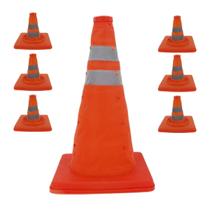 Cone Transito Portatil Retratil Kit 6 Uni Sinalizador Obra Dobravel Flexivel Estrada Rodovia Segurança Balizador Cone Transito Portatil Retratil Kit 6 Uni Sinalizador Obra Dobravel Flexivel Estrada Rodovia Segurança Balizador