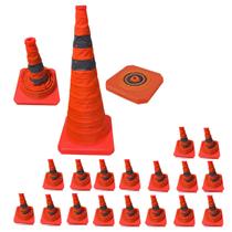Cone Transito Retratil Kit 17 Uni Viario Obra Segurança Estrada Rodovia Sinalizador Baliza Dobravel Portatil Flexivel Cone Transito Retratil Kit 17 Uni Viario Obra Segurança Estrada Rodovia Sinalizador Baliza Dobravel Portatil Flexivel