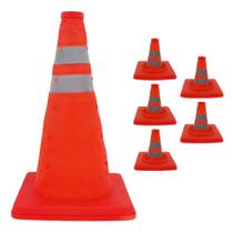 Cone Transito Retratil Kit 5 Uni Portatil Sinalizaçao Dobravel Obra Balizador Segurança Estrada Rodovia Rua Cone Transito Retratil Kit 5 Uni Portatil Sinalizaçao Dobravel Obra Balizador Segurança Estrada Rodovia Rua