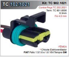 Conector 02 VIAS FIOS 4,0MM Ventoinha Palio Tempra 1021021 Conector 02 VIAS FIOS 4,0MM Ventoinha Palio Tempra 1021021
