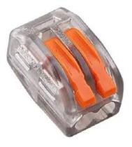 Conector alavanca incolor 2 vias 4,0 mm - kit com 10 unidades Conector alavanca incolor 2 vias 4,0 mm - kit com 10 unidades