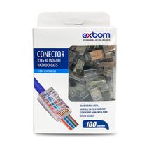 Conector Blindado Rj45 Cat5 Compatível Com Cat6/cat6e Conector Blindado Rj45 Cat5 Compatível Com Cat6/cat6e