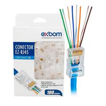 Conector Blindado Vazado RJ45 Com 100 Unidades