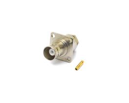 Conector BNC 50 Ohms Fêmea Reto Cabo Painel Prensa Cabo RG-59 Base Quadrada 17,50mm - LF-41 - Gav 143 - KLC
