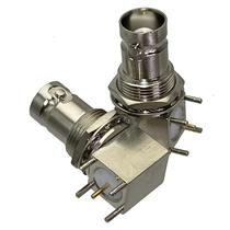 Conector BNC Fêmea De Ângulo Reto Para Montagem Em PCB, Terminal De Fio Coaxial RF Para Solda Em