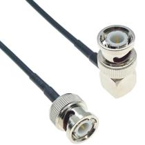 Conector BNC Macho Fêmea Com Plugue E Conector De Rosca Para Cabo RG174, Extensão De Ângulo Reto,