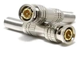 Conector Bnc Profissional com mola 100 Unidades Dourado Gold Conector Bnc Profissional com mola 100 Unidades Dourado Gold