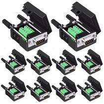 Conector Breakout sem solda 10PCS DB9 macho RS232 D-SUB Conector Breakout sem solda 10PCS DB9 macho RS232 D-SUB