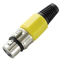 Conector Cannon de Microfone Fêmea Profissional Amarelo