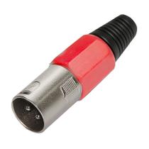 Conector Cannon de Microfone Macho Profissional Vermelho