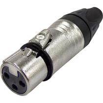 Conector Cannon Fêmea 3 Polos Metal Storm Pacote C/10