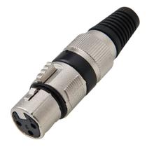 Conector Cannon Femea Preto Corpo Metalico