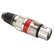 Conector Cannon Fêmea Vermelho YS1057A-VM Corpo Metálico Genérico - PCT / 5 Conector Cannon Fêmea Vermelho YS1057A-VM Corpo Metálico Genérico - PCT / 5