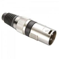 Conector Cannon Macho Corpo Metálico YS1058A Preto Genérico - PCT / 5